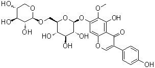 Tectorigenin 7-O-[beta-D-xylopyranosyl-(1-6)-beta-D-glucopyranoside] molecular structure (CAS 231288-19-0)