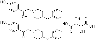 Ifenprodil tartrate molecular structure (CAS 23210-58-4)