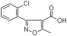 3-(2-Chlorophenyl)-5-methylisoxazole-4-carboxylic acid molecular structure (CAS 23598-72-3)