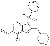 4-氯-2-(吗啉基甲基)-1-(苯磺酰基)-1H-吡咯并[2,3-b]吡啶-5-甲醛分子结构 (CAS 2382664-60-8)