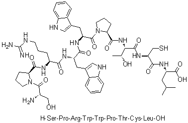 L-丝氨酰-L-脯氨酰-L-精氨酰-L-色氨酰-L-色氨酰-L-脯氨酰-L-苏氨酰-L-半胱氨酰-L-亮氨酸分子结构 (CAS 240116-21-6)