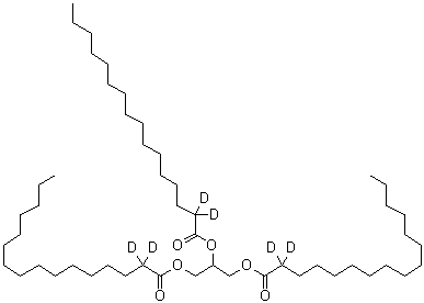 十六烷-2,2-d<sub>2</sub>酸甘油酯分子结构 (CAS 241157-06-2)