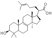 3beta-羟基羊毛甾-8,24-二烯-21-酸分子结构 (CAS 24160-36-9)