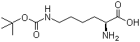 structure of CAS# 2418-95-3, Ne-Boc-L-lysine;H-Lys(Boc)-OH; N-epsilon-tert-Butoxycarbonyl-L-lysine
