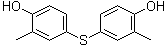 structure of CAS# 24197-34-0, Bis(4-hydroxy-3-methylphenyl) sulfide;2,2'-Dimethyl-4,4'-thiodiphenol; 4,4'-Thiobis[2-methylphenol]; 4,4'-Thiodi-o-cresol; Bis(3-methyl-4-hydroxyphenyl) sulfide