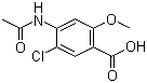 2-甲氧基-4-乙酰胺基-5-氯苯甲酸分子结构 (CAS 24201-13-6)