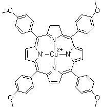 (5,10,15,20-四(4-甲氧基苯基)卟啉)铜分子结构 (CAS 24249-30-7)