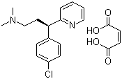 马来酸右氯苯那敏分子结构 (CAS 2438-32-6)