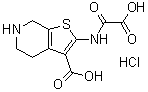structure of CAS# 243966-09-8, 2-[(Carboxycarbonyl)amino]-4,5,6,7-tetrahydro-thieno[2,3-c]pyridine-3-carboxylic acid monohydrochloride;TCS 401