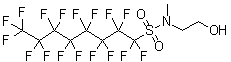 N-(2-羟基乙基)-N-甲基全氟辛烷磺酰胺分子结构 (CAS 24448-09-7)