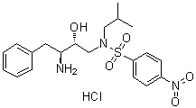 N-[(2R,3S)-3-氨基-2-羟基-4-苯基丁基]-N-(2-甲基丙基)-4-硝基苯磺酰胺单盐酸盐分子结构 (CAS 244634-31-9)