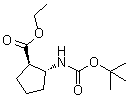 (1R,2R)-2-[[叔丁氧羰基]氨基]环戊烷羧酸乙酯分子结构 (CAS 245115-20-2)