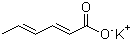结构式 CAS# 24634-61-5, 山梨酸钾; 2,4-己二烯酸钾