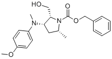 Benzyl (2R,3S,5R)-2-(hydroxymethyl)-3-((4-methoxyphenyl)(methyl)amino)-5-methylpyrrolidine-1-carboxylate molecular structure (CAS 2470016-18-1)