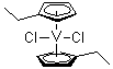 二(乙基环戊二烯基)钒(IV)二氯化物分子结构 (CAS 247135-61-1)
