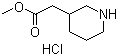 3-哌啶乙酸甲酯盐酸盐分子结构 (CAS 247259-31-0)