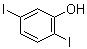 2,5-二碘苯酚分子结构 (CAS 24885-47-0)