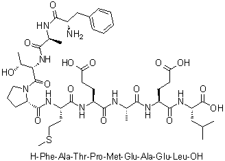 L-苯丙氨酰-L-丙氨酰-L-苏氨酰-L-脯氨酰-L-蛋氨酰-L-alpha-谷氨酰-L-丙氨酰-L-alpha-谷氨酰-L-亮氨酸分子结构 (CAS 248909-49-1)