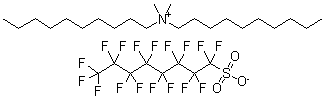 N-癸基-N,N-二甲基-1-癸烷铵 1,1,2,2,3,3,4,4,5,5,6,6,7,7,8,8,8-十七氟-1-辛烷磺酸盐分子结构 (CAS 251099-16-8)