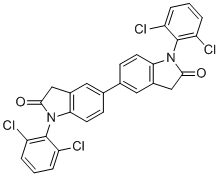 1,1'-Bis(2,6-dichlorophenyl)-[5,5'-biindoline]-2,2'-dione molecular structure (CAS 2512197-16-7)