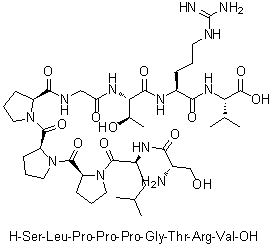 L-丝氨酰-L-亮氨酰-L-脯氨酰-L-脯氨酰-L-脯氨酰甘氨酰-L-苏氨酰-L-精氨酰-L-缬氨酸分子结构 (CAS 252936-88-2)