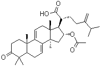(16alpha)-16-(乙酰氧基)-24-亚甲基-3-氧代羊毛甾-7,9(11)-二烯-21-酸分子结构 (CAS 2535-06-0)