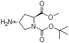 (2R,4S)-1-叔丁基 2-甲基 4-氨基吡咯烷-1,2-二甲酸酯分子结构 (CAS 254881-77-1)