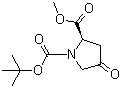 (2R)-4-氧代吡咯烷-1,2-二羧酸 1-叔丁酯 2-甲酯分子结构 (CAS 256487-77-1)