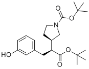 叔丁基 (R)-3-((S)-1-(叔丁氧基)-3-(3-羟基苯基)-1-氧代丙烷-2-基)吡咯烷-1-羧酸盐分子结构 (CAS 2565657-83-0)