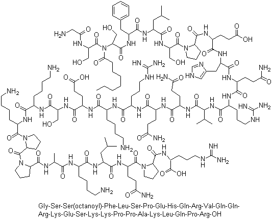胃饥饿素(人)分子结构 (CAS 258279-04-8)