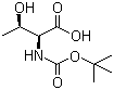 Boc-L-苏氨酸分子结构 (CAS 2592-18-9)