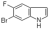 结构式 CAS# 259860-08-7, 6-溴-5-氟-1H-吲哚