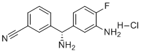(R)-3-(氨基(3-氨基-4-氟苯基)甲基)苯甲腈盐酸盐分子结构 (CAS 2602377-06-8)