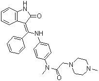 N-[4-[[(Z)-(1,2-Dihydro-2-oxo-3H-indol-3-ylidene)phenylmethyl]amino]phenyl]-N,4-dimethyl-1-piperazineacetamide molecular structure (CAS 262366-32-5)
