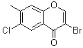3-溴-6-氯-7-甲基-4H-1-苯并吡喃-4-酮分子结构 (CAS 263365-48-6)