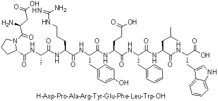 L-alpha-Aspartyl-L-prolyl-L-alanyl-L-arginyl-L-tyrosyl-L-alpha-glutamyl-L-phenylalanyl-L-leucyl-L-tryptophan molecular structure (CAS 263766-32-1)