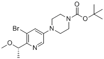 叔丁基 4-[5-溴-6-[(1S)-1-甲氧基乙基]吡啶-3-基]哌嗪-1-羧酸酯分子结构 (CAS 2641824-76-0)
