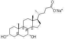 鹅去氧胆酸钠分子结构 (CAS 2646-38-0)