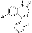 7-溴-5-(2-氟苯基)-1,3-二氢苯并[e]-1,4-二氮杂卓-2-酮分子结构 (CAS 2647-50-9)