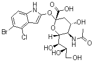 N-乙酰基-2-O-(5-溴-4-氯-1H-吲哚-2-基)-alpha-神经氨酸分子结构 (CAS 265979-52-0)