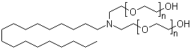 N,N-双[聚(氧乙烯)基]硬脂胺分子结构 (CAS 26635-92-7)
