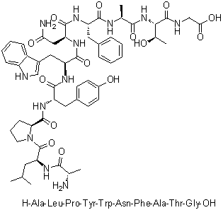 L-Alanyl-L-leucyl-L-prolyl-L-tyrosyl-L-tryptophyl-L-asparaginyl-L-phenylalanyl-L-alanyl-L-threonyl-glycine molecular structure (CAS 267001-02-5)