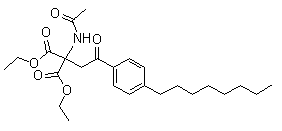 2-(乙酰氨基)-2-[2-(4-辛基苯基)-2-氧代乙基]-丙二酸 1,3-二乙酯分子结构 (CAS 268557-49-9)