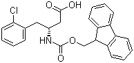 (R)-N-芴甲氧羰基-3-氨基-4-(2-氯苯基)丁酸分子结构 (CAS 268734-29-8)