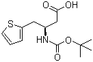 structure of CAS# 269726-89-8, Boc-(R)-3-Amino-4-(2-thienyl)butyric acid;(betaR)-beta-[[(tert-Butoxy)carbonyl]amino]-2-thiophenebutanoic acid