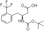 N-叔丁氧羰基-(S)-3-氨基-4-(2-三氟甲基苯基)丁酸分子结构 (CAS 270065-74-2)