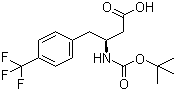 N-叔丁氧羰基-(S)-3-氨基-4-(4-三氟甲基苯基)丁酸分子结构 (CAS 270065-80-0)