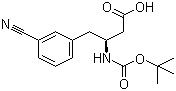 N-叔丁氧羰基-(S)-3-氨基-4-(3-氰基苯基)丁酸分子结构 (CAS 270065-86-6)