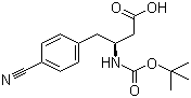 N-叔丁氧羰基-(S)-3-氨基-4-(4-氰基苯基)丁酸分子结构 (CAS 270065-89-9)