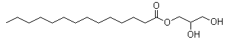 Glycerol monomyristate molecular structure (CAS 27214-38-6)